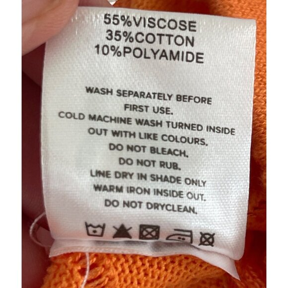 Beginning Boutique Zaida Orange Knit Wide Leg Knit Pants‎ US 2 $69 NWT Chic Fun - Picture 15 of 16